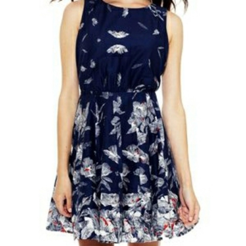 LAVAND Navy White Cutout Back Dress Sz XL